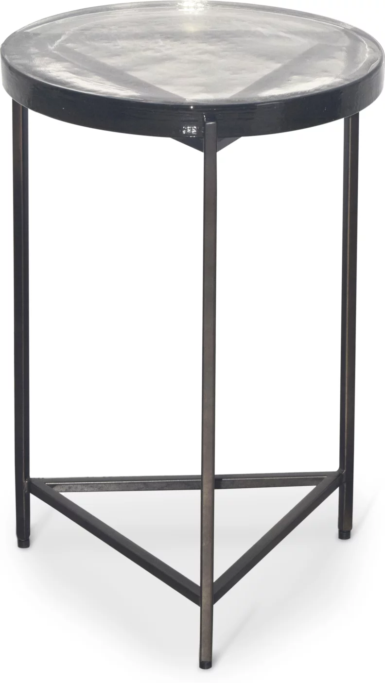 Стіл журнальний , Clear glass top matte brass finish