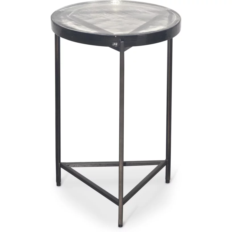 Стіл журнальний , Clear glass top matte brass finish