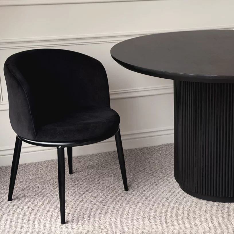 Стілець обідній , Black moon velvet black base