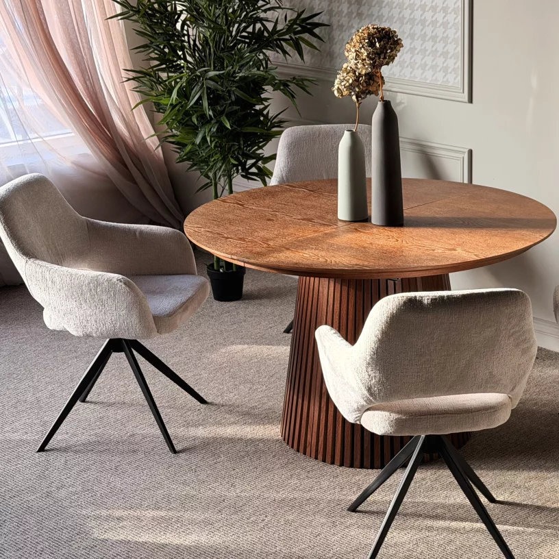 Стіл обідній розкладний 6-8 місць 120-160-200 см, Euforia brown wood