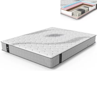 Матрац ортопедичний 200*200 з пружинним блоком, Pied-de-poule