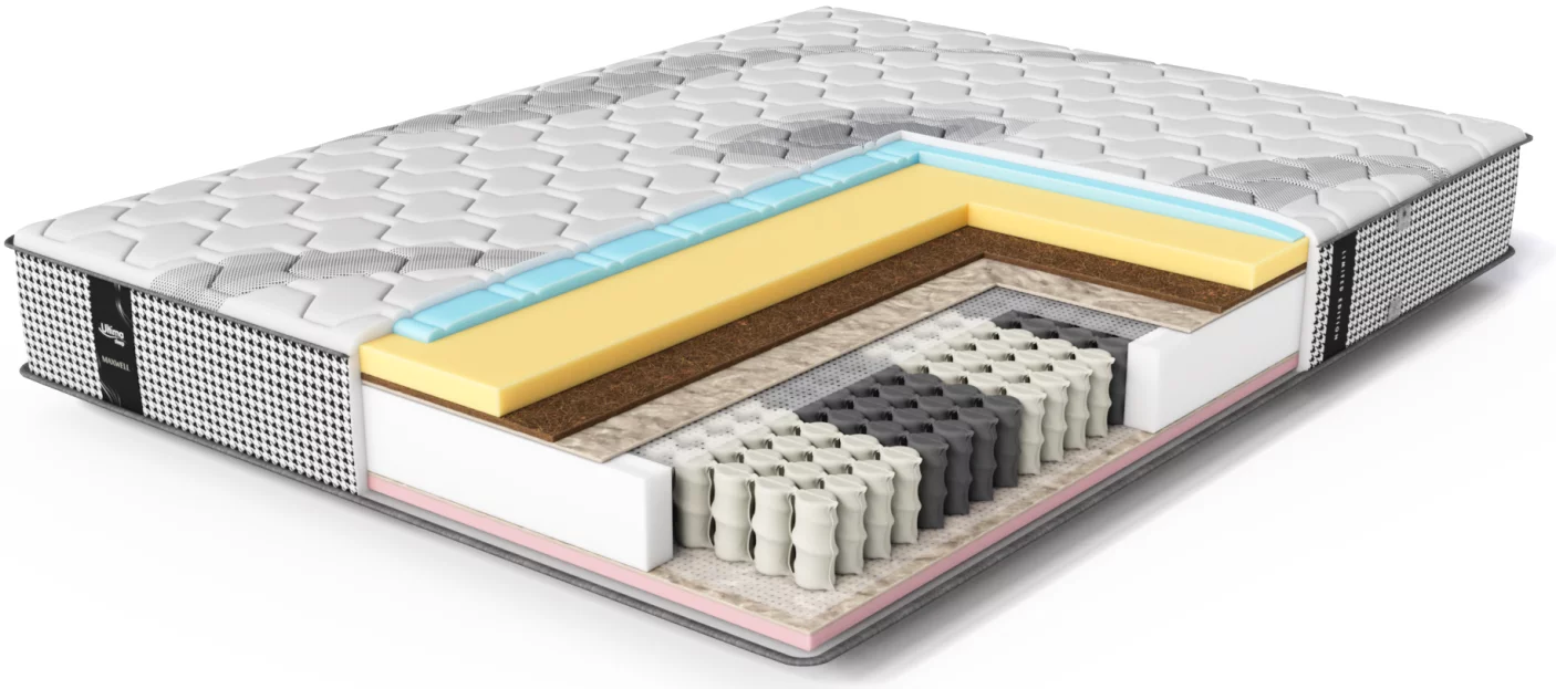 Матрац ортопедичний 180*200 з пружинним блоком, Pied-de-poule