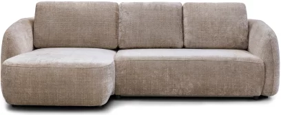 Диван кутовий 4-місний розкладний з лівим шезлонгом, Taupe chenille