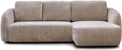 Диван кутовий 4-місний розкладний з правим шезлонгом, Taupe chenille