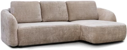 Диван кутовий 4-місний розкладний з правим шезлонгом, Taupe chenille