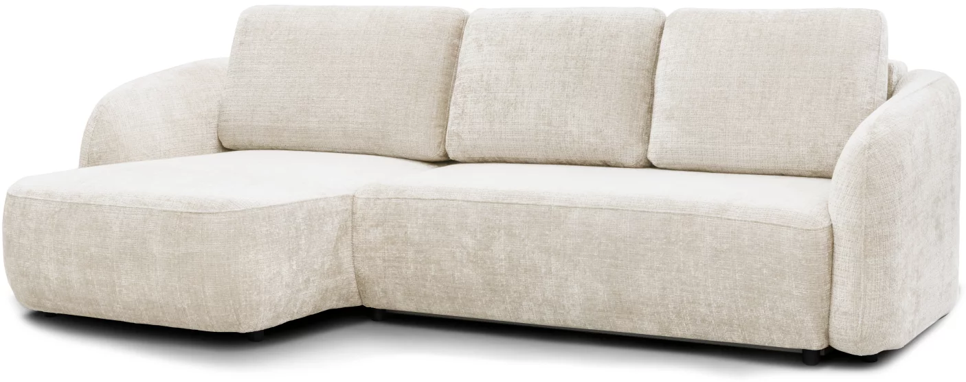 Диван кутовий 4-місний розкладний з лівим шезлонгом, Rose sand