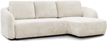 Диван кутовий 4-місний розкладний з правим шезлонгом, Rose sand