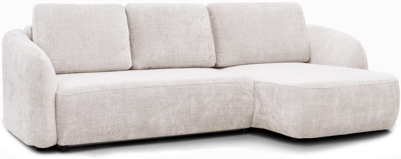 Диван кутовий 4-місний розкладний з правим шезлонгом, Savanna beige