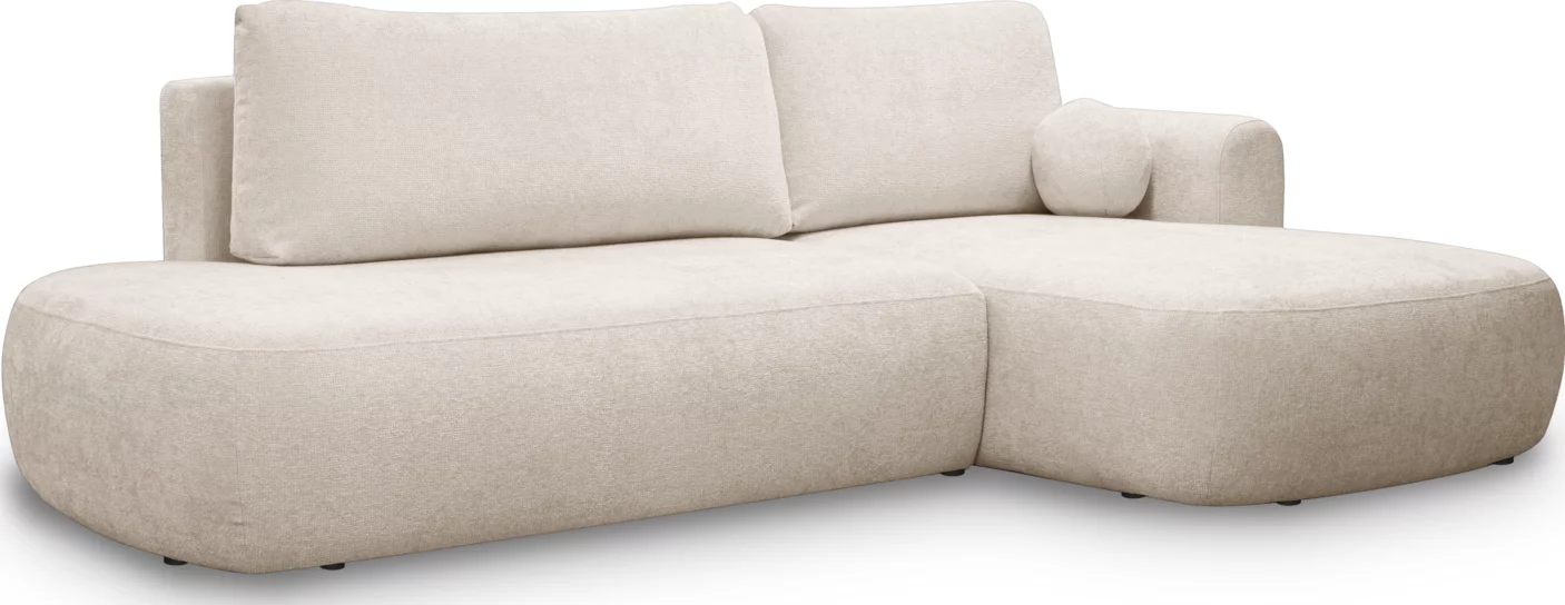 Диван кутовий 4-місний розкладний з правим шезлонгом, Gentle cloud