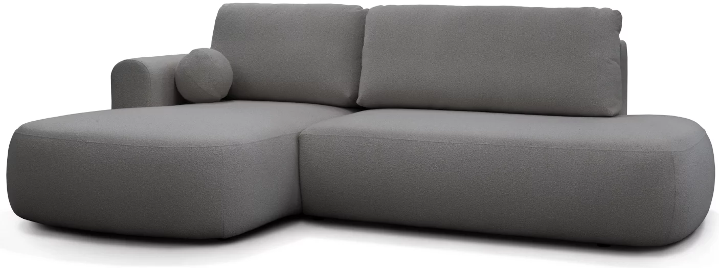 Диван кутовий 4-місний розкладний з лівим шезлонгом, Graphite soft boucle