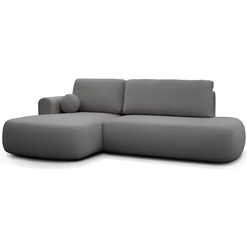 Диван кутовий 4-місний розкладний з лівим шезлонгом, Graphite soft boucle