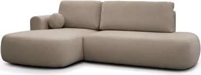 Диван кутовий 4-місний розкладний з лівим шезлонгом, Tiramisu soft boucle