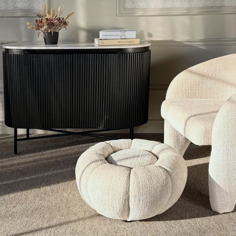 Буфет 100 cm, Lilac ice top and black wooden base