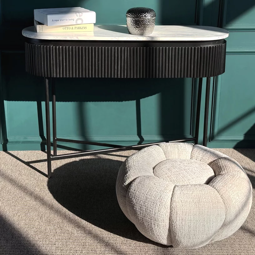 Консольний стіл , Lilac ice top and black wooden base