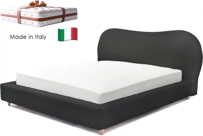 Комплект ліжко та італійській матрас 160*200, Black boucle
