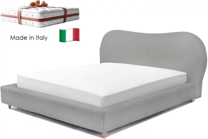Комплект ліжко та італійській матрас 180*200, Taupe boucle