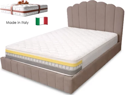 Комплект ліжко та італійській матрас 180*200 з підйомним механізмом, Ashen rose velvet