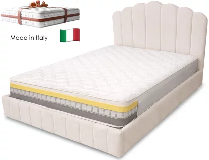 Комплект ліжко та італійській матрас 160*200 з підйомним механізмом, Cream silk