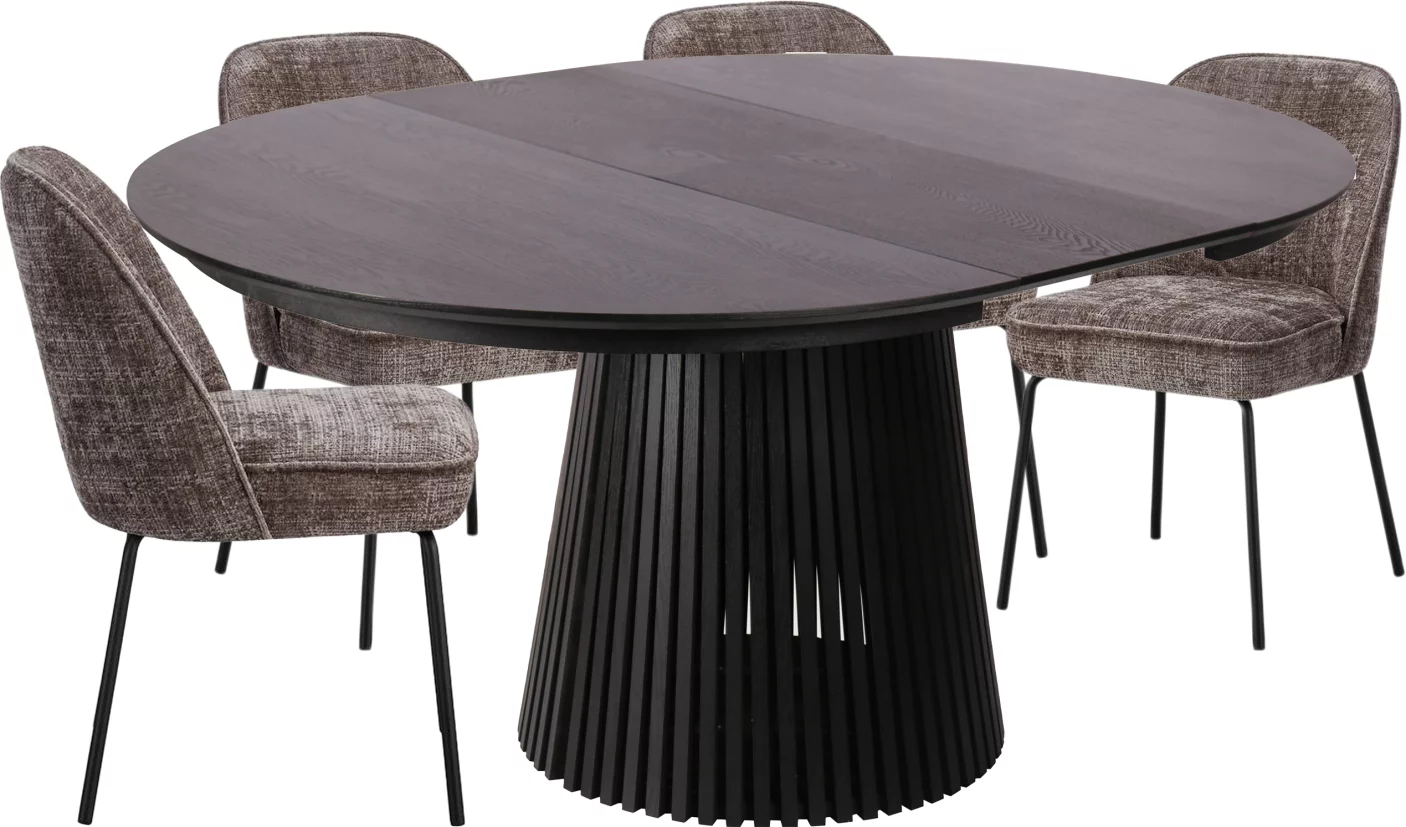 Комплект стіл та 4 стільця розкладний 6-8 місць 120 см, Schwarz wood