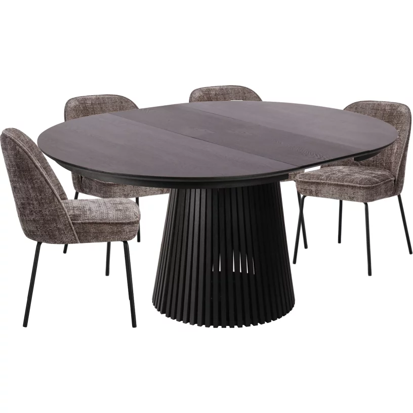 Комплект стіл та 4 стільця розкладний 6-8 місць 120 см, Schwarz wood