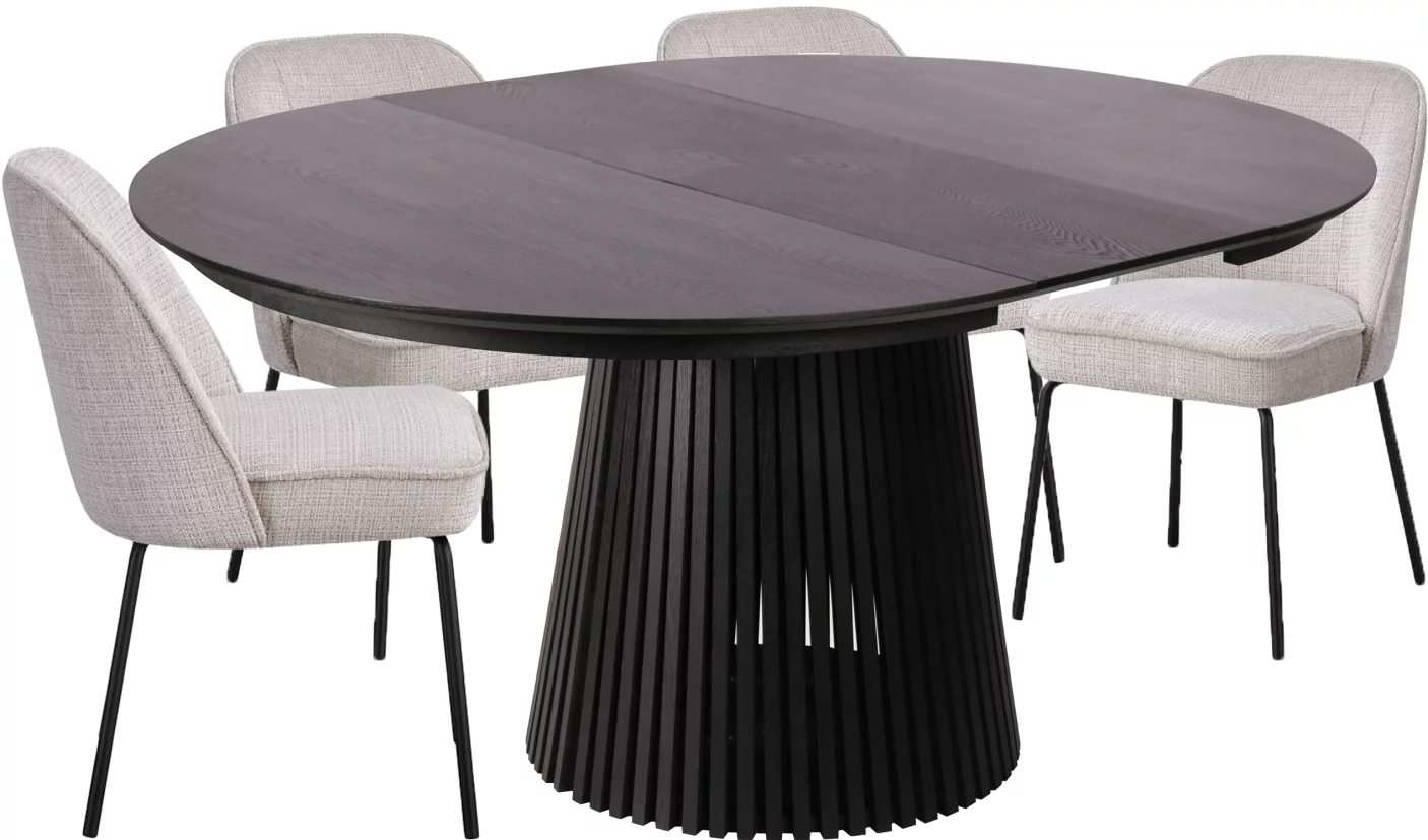 Комплект стіл та 4 стільця розкладний 6-8 місць 120 см, Schwarz wood