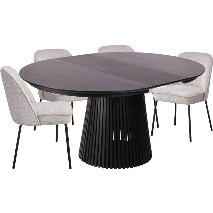 Комплект стіл та 4 стільця розкладний 6-8 місць 120 см, Schwarz wood