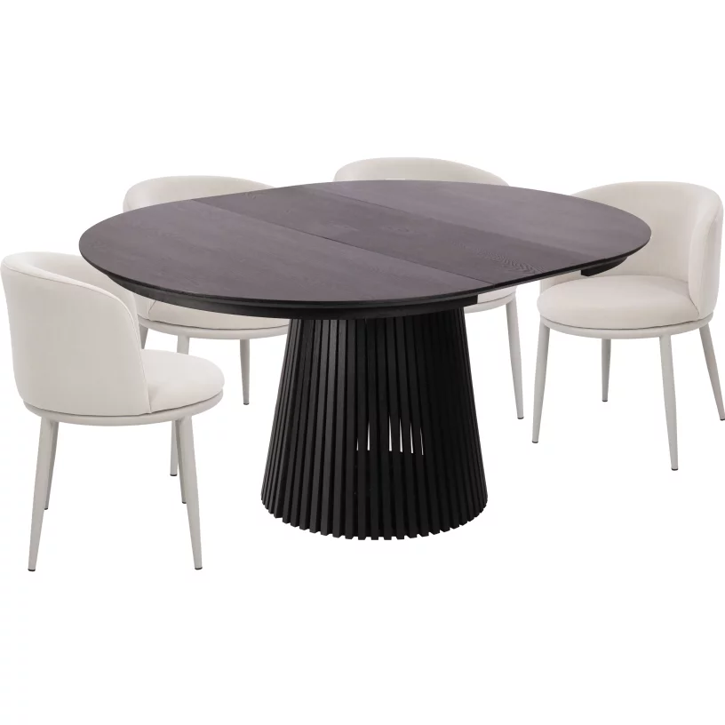 Комплект стіл та 4 стільця розкладний 6-8 місць 120 см, Schwarz wood