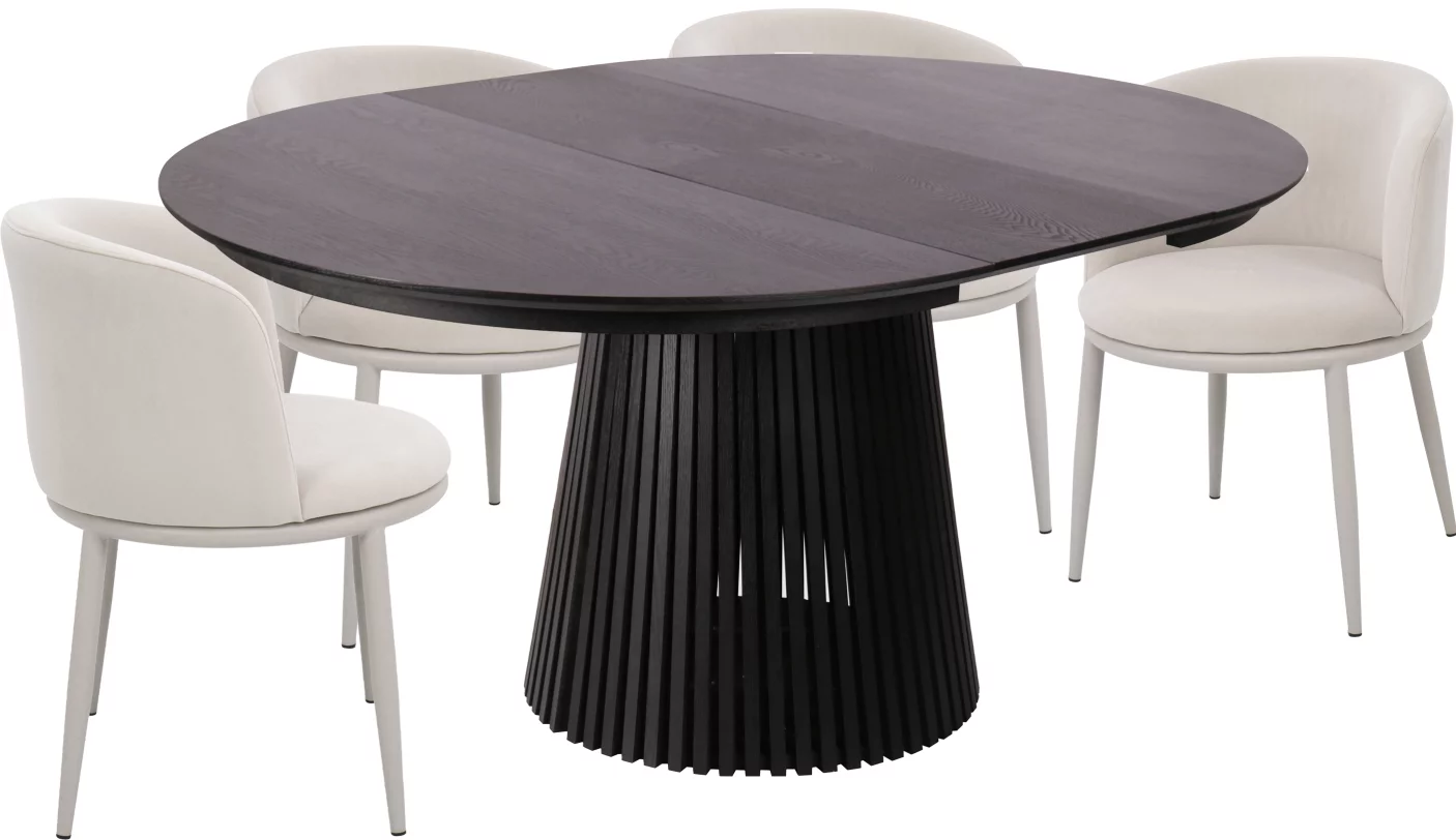 Комплект стіл та 4 стільця розкладний 6-8 місць 120 см, Schwarz wood