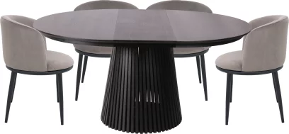 Комплект стіл та 4 стільця розкладний 6-8 місць 120 см, Schwarz wood