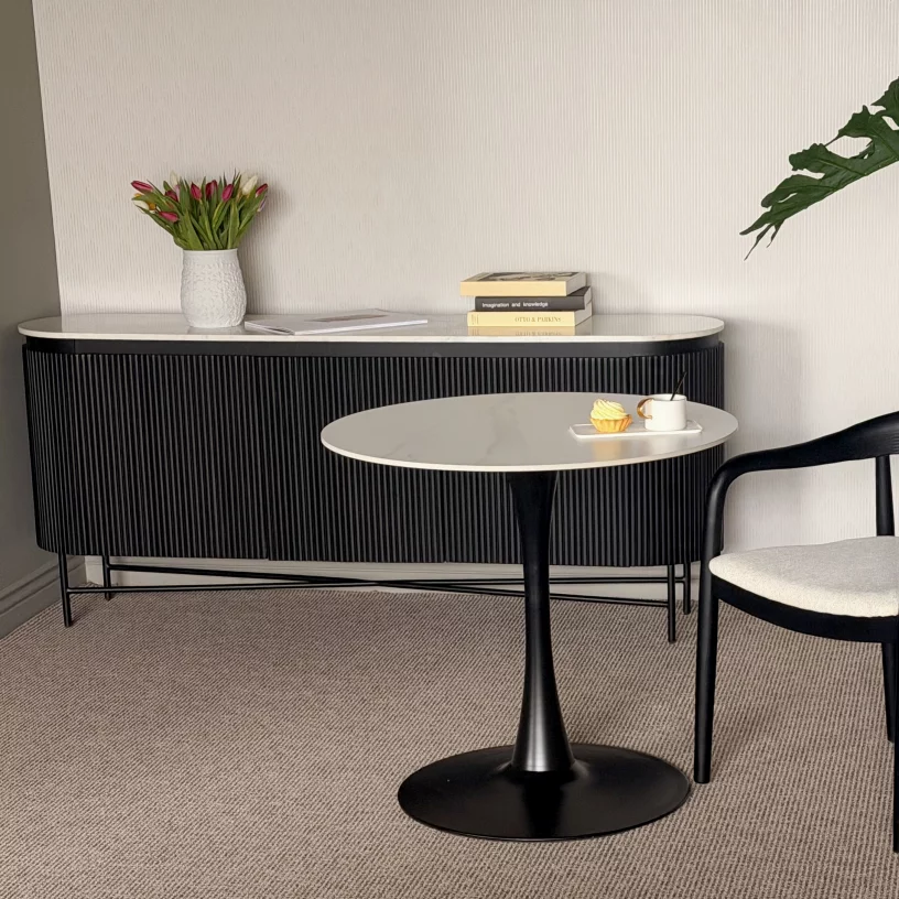 Буфет 180 см, Lilac ice top and black wooden base