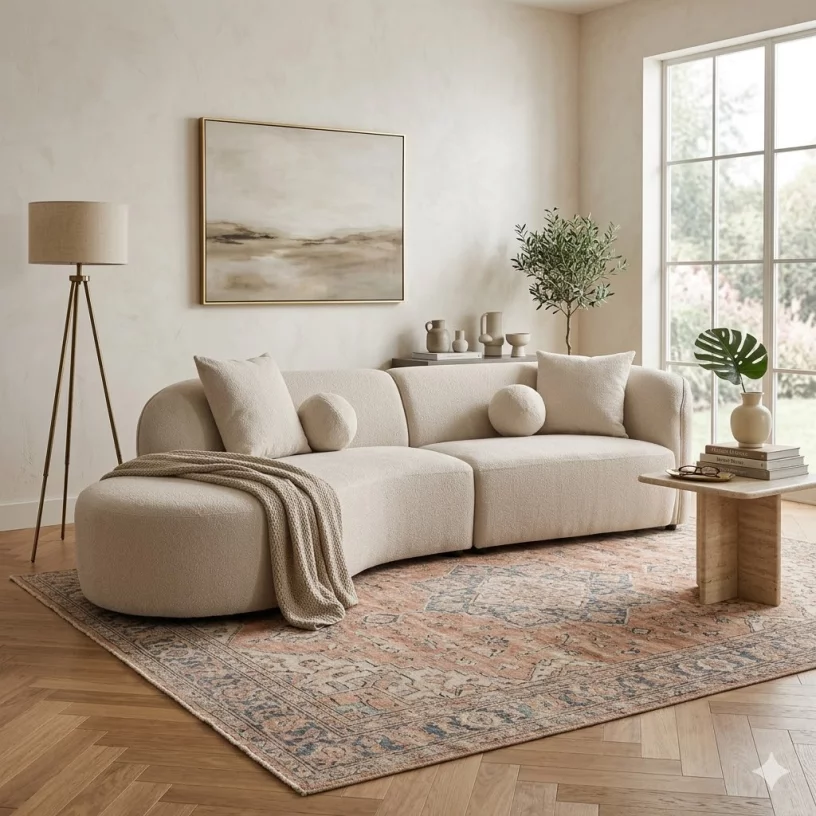 Диван кутовий 5-місний з лівим шезлонгом, Wheat relief black feet