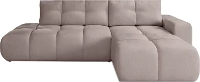 Диван кутовий 4-місний розкладний з правим шезлонгом, Latte soft