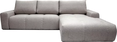 Диван кутовий 4-місний розкладний з правим шезлонгом, Taupe boucle