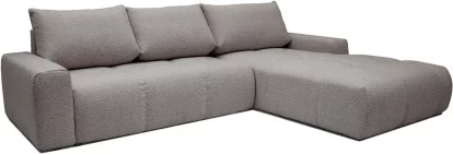 Диван кутовий 4-місний розкладний з правим шезлонгом, Taupe boucle