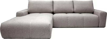 Диван кутовий 4-місний розкладний з лівим шезлонгом, Taupe boucle