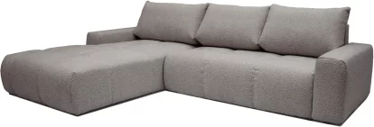 Диван кутовий 4-місний розкладний з лівим шезлонгом, Taupe boucle