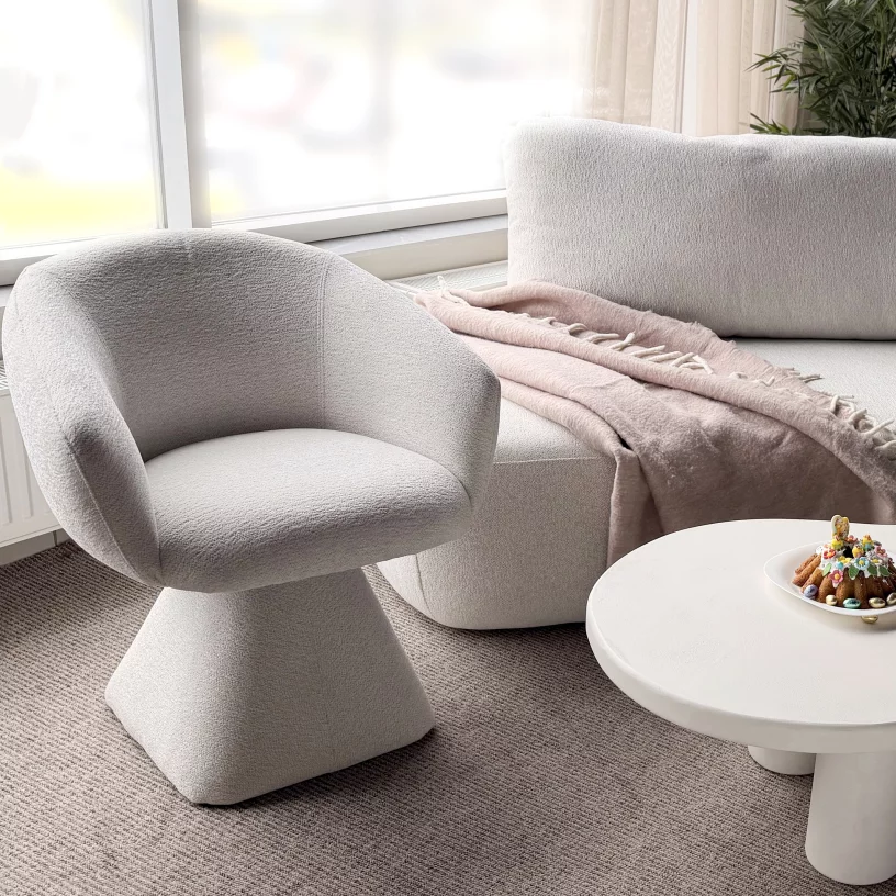 Cтілець обідній з підлокітниками поворотний 360°, Savanna beige