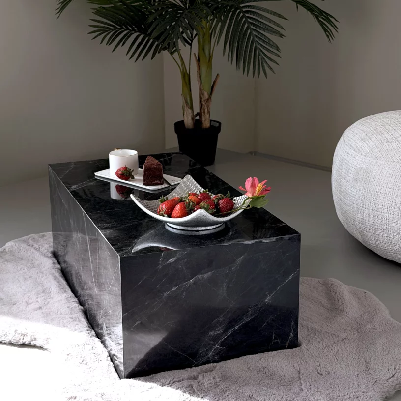 Стіл кавовий 80*40 см, Black marble finish