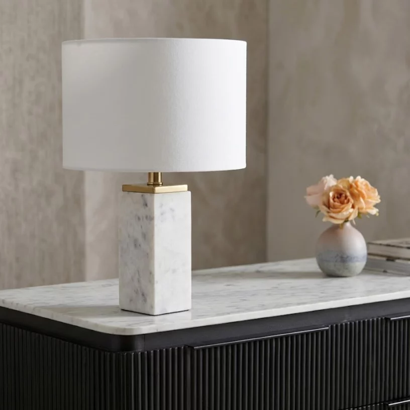 Лампа настільна , White marble 
