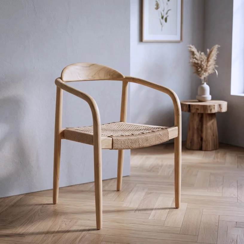 Cтілець обідній з підлокітниками , Natural wood