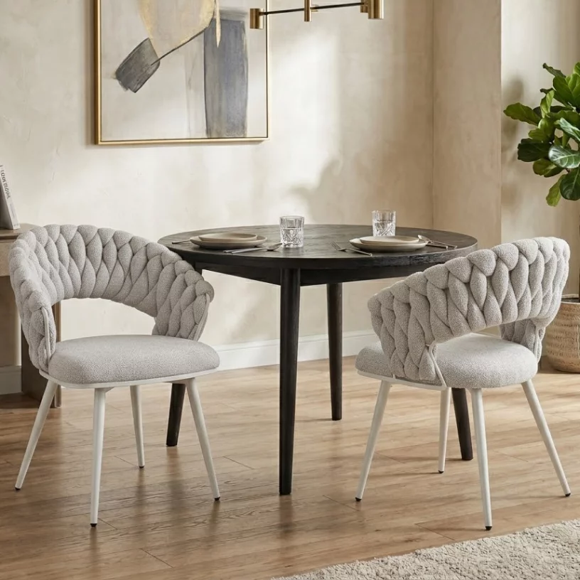 Cтілець обідній з підлокітниками , Marble linen white base