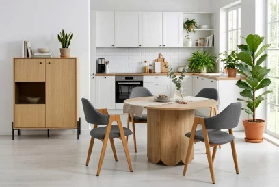Столовий комплект на 4 особи з вітриною, Ash wood