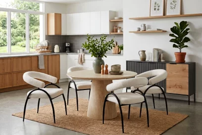 Столовий комплект на 4 особи з буфетом, Travertine touch