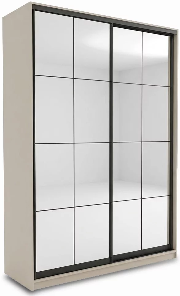 Шафа-купе із дзеркальним фасадом 120*60*220 см, Cashmere black