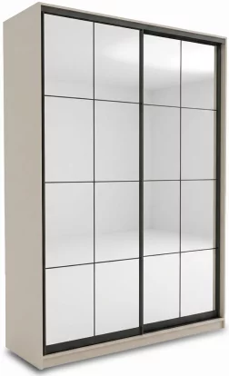 Шафа-купе із дзеркальним фасадом 150*45*220 см, Cashmere black