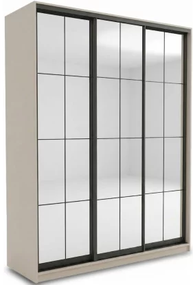 Шафа-купе із дзеркальним фасадом 200*60*220 см, Cashmere black