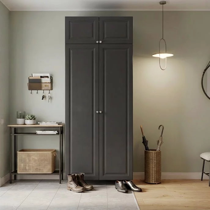 Шафа розпашна 2-дверна з антресолью 100*53*243 см, Anthracite