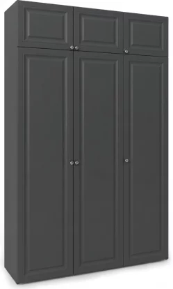 Шафа розпашна 3-дверна з антресолью 150*53*243 см, Anthracite