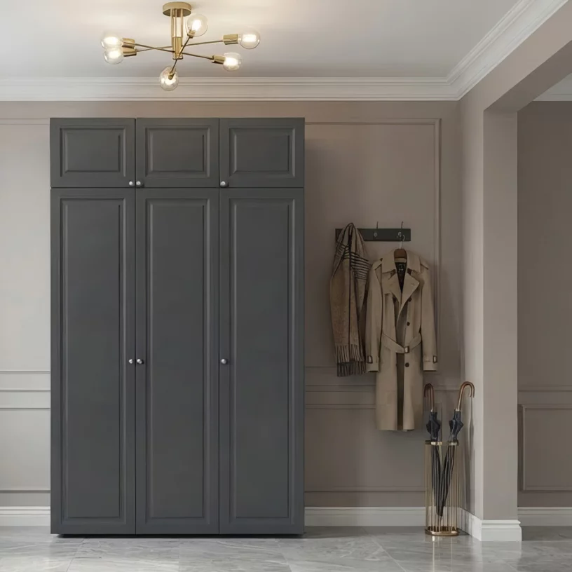 Шафа розпашна 3-дверна з антресолью 150*53*243 см, Anthracite
