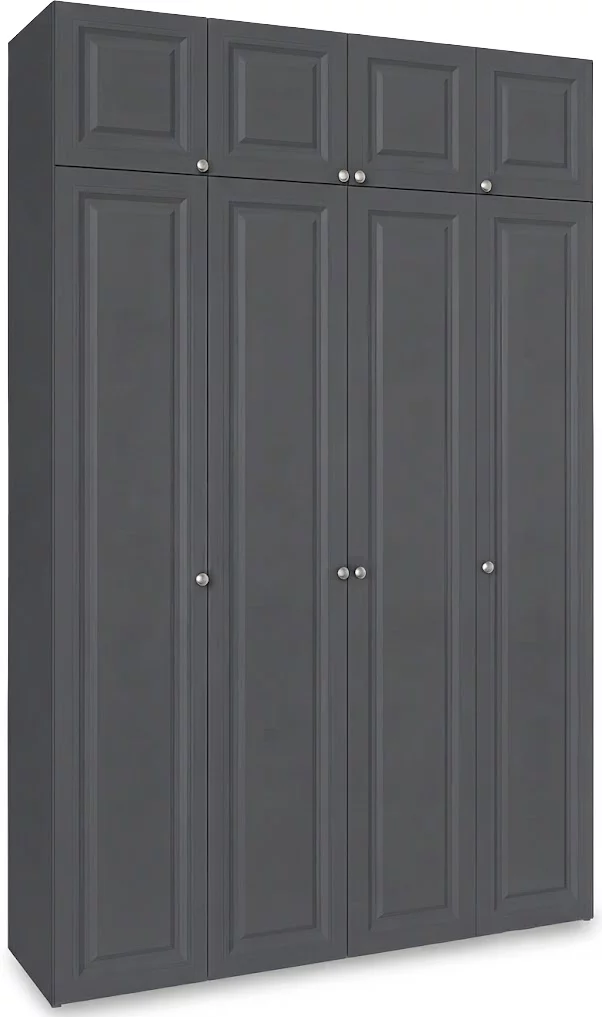 Шафа розпашна 4-дверна з антресолью 200*53*243 см, Anthracite